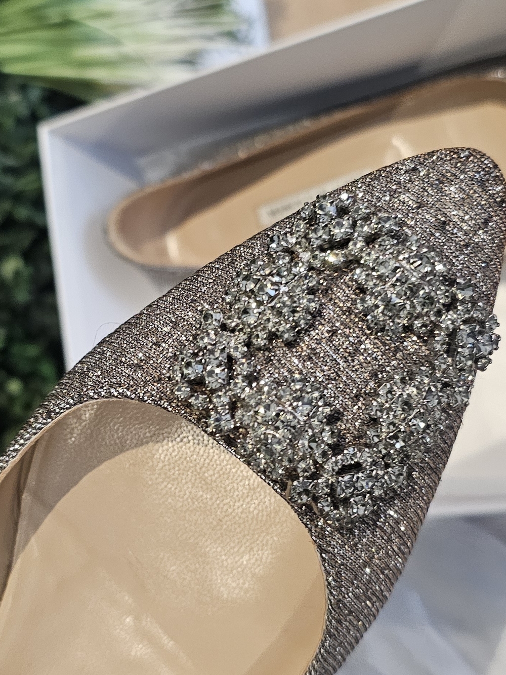 Manolo Blahnik Holt Renfrew Embellished Heels in Brown & Gold US 9.5
